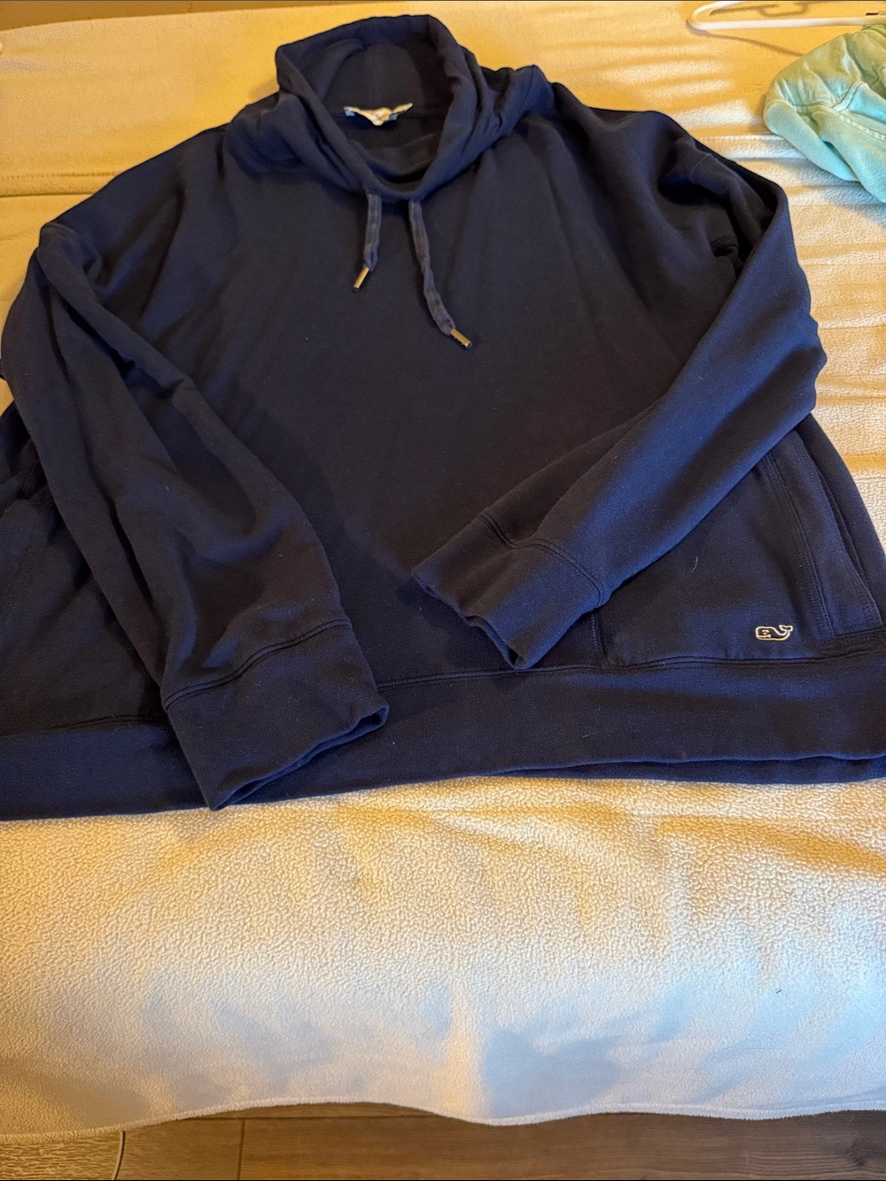 Vineyard Vines Navy Pullover Hoodie with Whale Logo